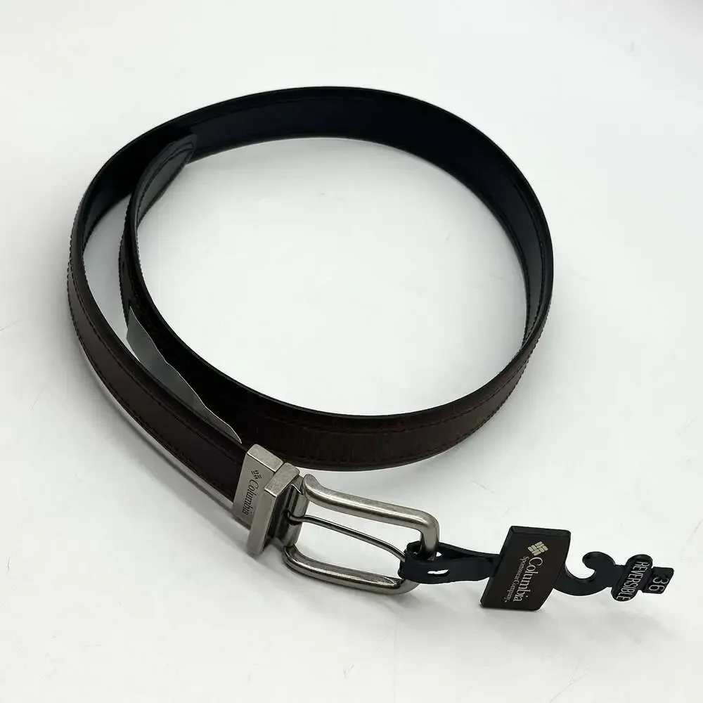 Columbia Sportswear Men's Size 36 Reversible Black to Brown Leather Belt NWT